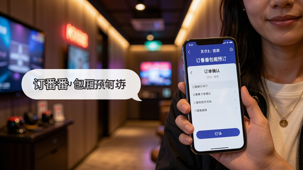 图片主体为一位用户手持手机正在使用