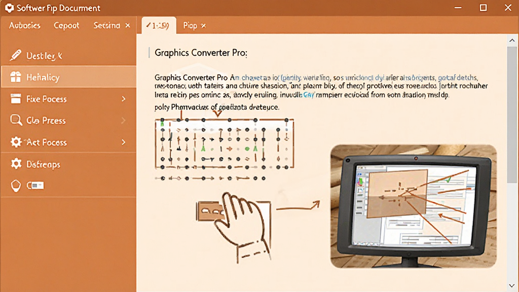 ���������ĵ����棬չʾGraphics Converter Pro������ת����������ʾ��ͼ�������Ϊ�������������Ϊ�����б����Ҳ�Ϊ��ϸ˵��������ͼʾ��������������׶�������ůɫ�������ʸɾ����޶���Ԫ��