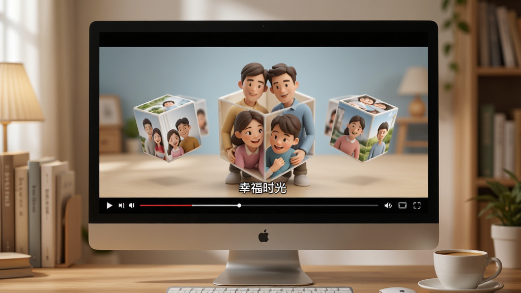 ���壺������ɵ�MTV���������Ƶ�ڵ�����ȫ�����š����֣�������Ļλ�ڻ������룬��Ļ��չʾ��ͥ��Ƭ��3D����Ч������Χ����Ϊ��ܰ���鷿���Ű棺��Ļ�������������ſ���������Ļ�ײ������дʵ��񣬹�����͡�ϸ�ڣ���Ļ����Ƭ����ת������Ч���л�������