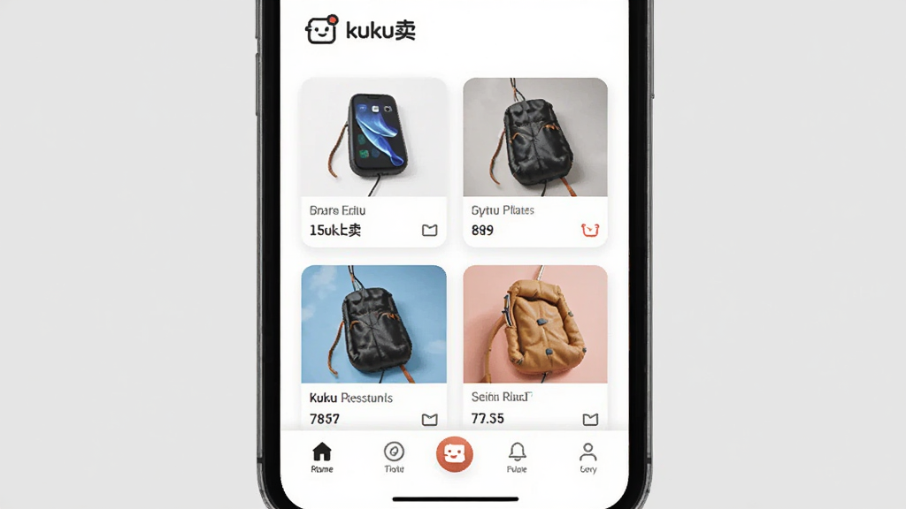 ͼƬ��չʾһ�������ֻ���Ļ����Ļ����ʾ��kuku����Ӧ�������棬������Ƽ���ִ��������ײ�����������Ʒ��Ƭ�б�������Ϊ��ɫǳ�ң���ƷͼƬ�������У����ֹ���������ƽ����ϸ�ڷḻ�����ʸ��壬�ɾ��޶���Ԫ��