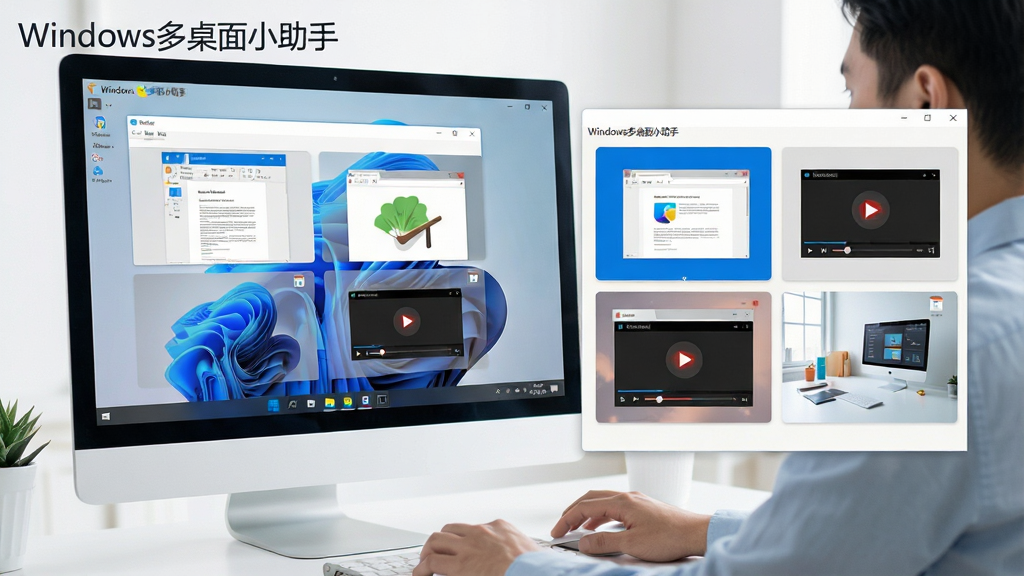 ���壺������Ļǰһλ�ִ�ְ����ʿ����ʹ��Windows������С���֣���Ļ����ʾ�ĸ���ͬ��������������ͼ�����֣����Ϊ�������������������Ҳ�Ϊ�������л�Ԥ����壻�Ű棺�������Ͻ���ʾ�������ơ�Windows������С���֡����в�Ϊ������濨Ƭ���У��ײ�Ϊ������ͼ�ꣻ��񣺼��Ƽ��У���ƽ����ƣ�����ɫ����ϸ�ڣ�ÿ�����濨Ƭ���в�ͬӦ�ô���ͼ�꣬���ĵ���������������������ʣ����壬�ɾ����޶���Ԫ��