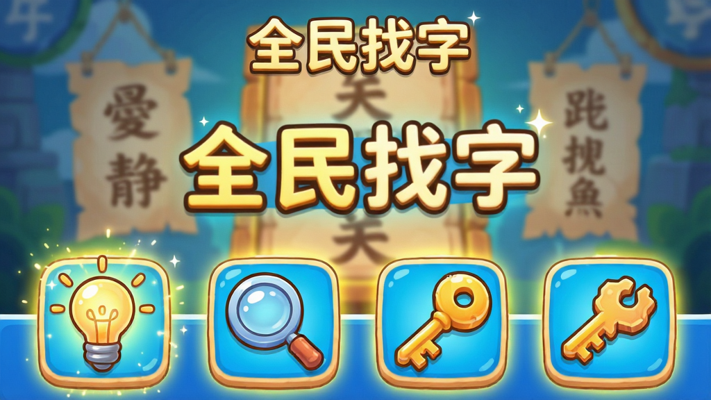 ��Ϸ��ʾ���߽��棬չʾ���ݡ��Ŵ󾵡�Կ�׵ȵ���ͼ�꣬��������Ļ�ײ���������ģ���ĺ��ֹؿ���������ͨ�ɰ����з�����Ч�����������������ɾ��޶���Ԫ�أ�������С�ȫ�����֡�������