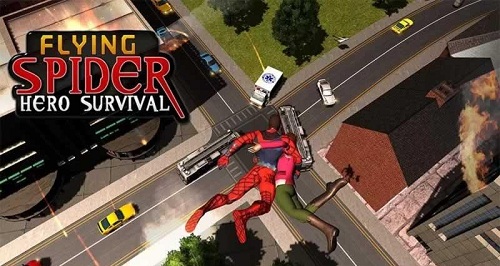 飞天英雄蜘蛛侠游戏中文汉化版下载(Flying Spider Hero Survival)生存冒险手游 楼宇飞荡 战斗截图 资源