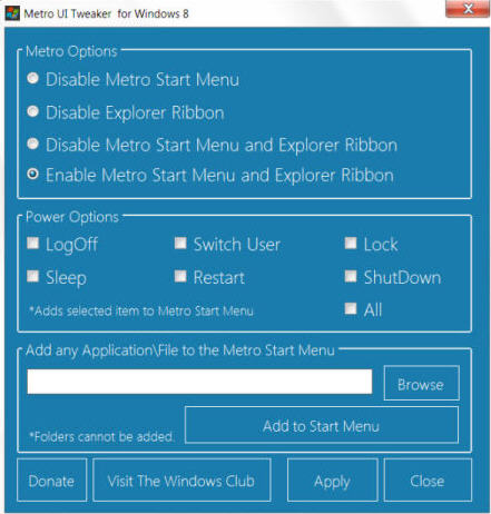 Metro UI Tweaker Tool1.0 系统美化工具 Metro UI Tweaker Tool1.0 系统美化工具