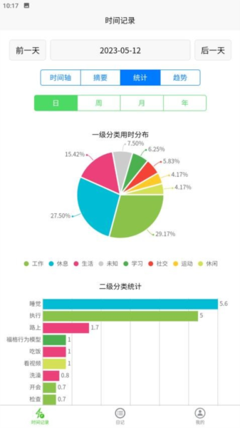 时间书 安卓版 时间统计 功能截图