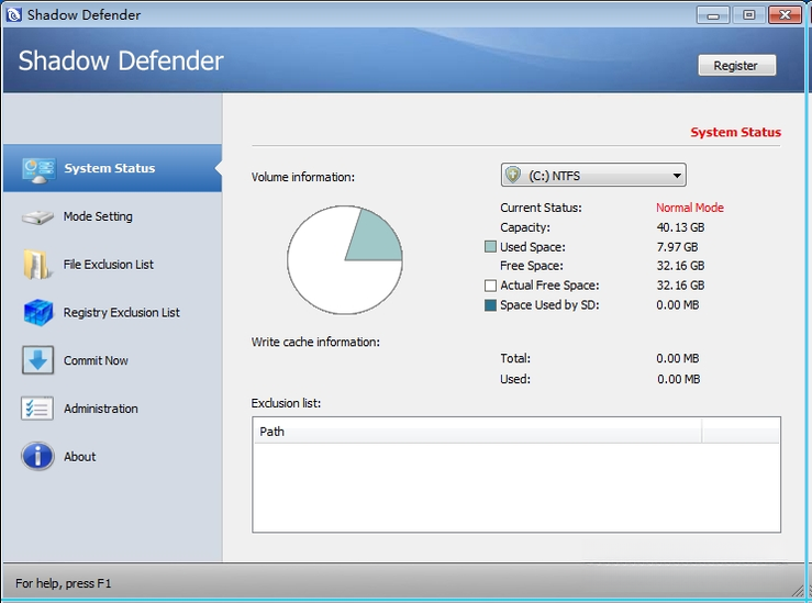 Shadow DefenderӰ����ʿ1.5.0.726 ϵͳ��������