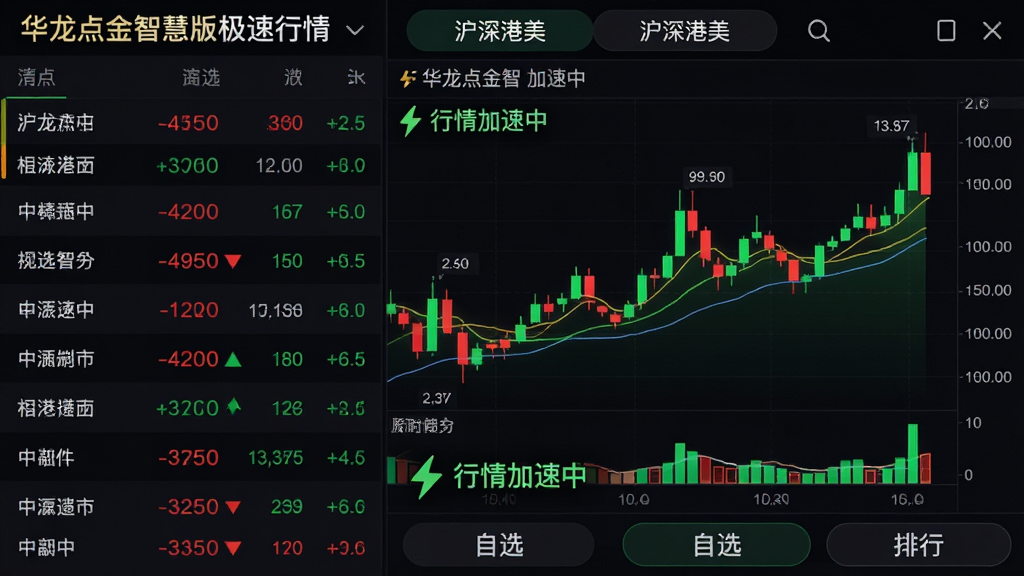 ���壺��������ǻ۰漫������ҳ�棬չʾ��ֻ��Ʊ��ʵʱ�������ʱ����ͼ�����֣����ҷ�����ƣ����Ϊ��Ʊ�б����Ҳ�Ϊ�Ŵ�ķ�ʱK��ͼ�������С���������������л���ǩ���Ű棺����������ǿ�ң������̵�ɫ�ʷ�����K��ͼ���������������ɫ���������ӫ����/����ɫ��Ӫ��רҵ�����ҷ�Χ��ϸ�ڣ��С���������С�������Сͼ�꣬�ײ��С���ѡ�������С����ܰ�ť�����ʣ����壬�޶���Ԫ�ء�
