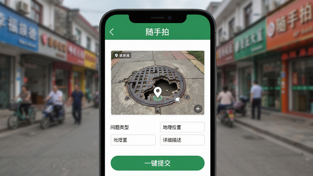 ���壺չʾ���Ҹ�캵¡�APP�ġ������ġ����ܽ��棬����Ϊģ���Ľֵ�ʵ����Ƭ��ǰ���������ľٱ����������֣�����Ϊ�������ġ����������м�����Ƭ�ϴ����򣬵ײ�Ϊ��һ���ύ����ť���Ű棺���������������͡�����λ�á���ϸ�������ֶΣ���񣺽����࣬����ͼ������������ɫ��Ϊ��ɫ���ɫ��ϸ�ڣ���Ƭʾ����ʾһ����������λ�ö�λ׼ȷ�����ʣ����壬�ɾ����޶���Ԫ�ء�