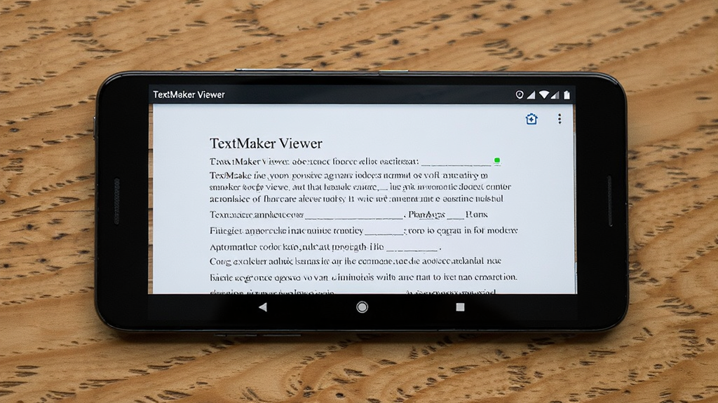 TextMaker Viewer �ڰ�׿�ֻ��ϵ����л��棬�ֻ�������ʾ�ĵ����ݣ������࣬��������������Ϊľ�����棬���廭��ɾ����޶���Ԫ��