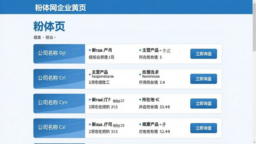 ��������ҵ��ҳ���棬չʾ��ҵ�б���ÿ����Ŀ�й�˾���ơ���Ӫ��Ʒ�����ڵص���Ϣ�����С�����ѯ�̡���ť�����ֹ����������Ѻã�������ˬ��������ɫ�����ʸ���