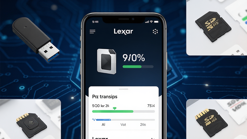 ���壺Lexar�ֻ�Ӧ�ý���չʾ������Ϊ����ɫ�Ƽ��з�Χ��������ʾ�洢�豸���������ݴ�������������֣��ֻ���Ļ���У���Χ����U�̡�SD���Ȳ�Ʒͼ���Ű棺����UI������ͼ���ִ�����񣺿Ƽ�����Լ��ϸ�ڣ���Ļ����ʾ��Lexar��Ʒ�Ʊ�ʶ������״̬�ٷֱȡ����ʣ�������Ⱦ���ɾ��޶���Ԫ��