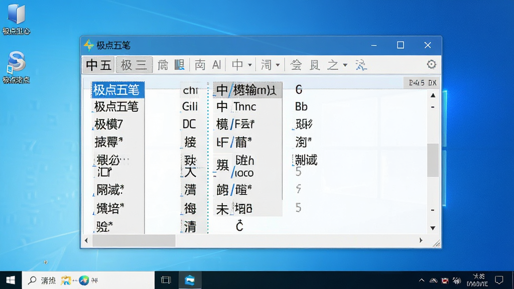 ���壺����������뷨�������棬��ʾ���뷨״̬���ͺ�ѡ�ʴ��ڣ�����Ϊ�ɾ���Windows���档���֣�������У�״̬����ʾ��������ʡ���������ѡ�ʴ����г�������Ĵ���Ű棺������࣬��������������ִ���רҵ���ɾ���ϸ�ڣ�״̬������Ӣ���л�ͼ�꣬��ѡ�ʴ�����ҳ��ָʾ�����ʣ����壬�ɾ����޶���Ԫ�ء�
