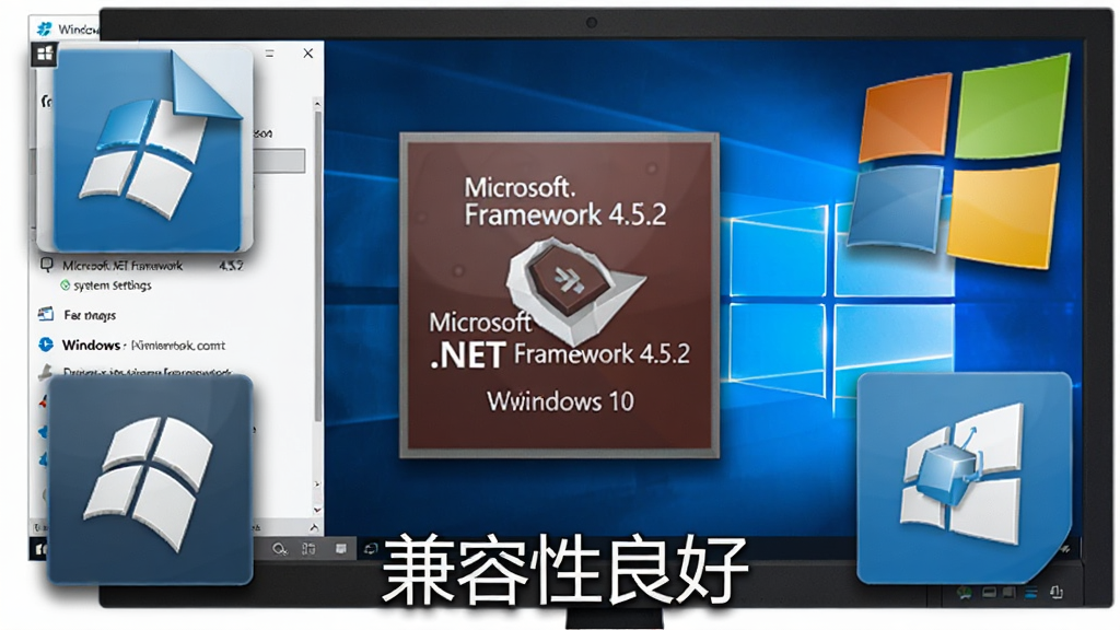 ���壺һ̨Windows 10��������ʾ��Microsoft .NET Framework 4.5.2��������ͼ�꣬�Ա���Windows�ձ��Ӧ�ó���ͼ�ꡣ���֣�ͼ��Χ�Ƶ�����Ļ���У����Ϊϵͳ���ý��档�Ű棺��Ļ�ײ��С����������á����������дʵ��ͼ���ϡ�ϸ�ڣ�ͼ�������Ӱ��ϵͳ�������������ʣ����壬�ɾ����޶���Ԫ�ء�