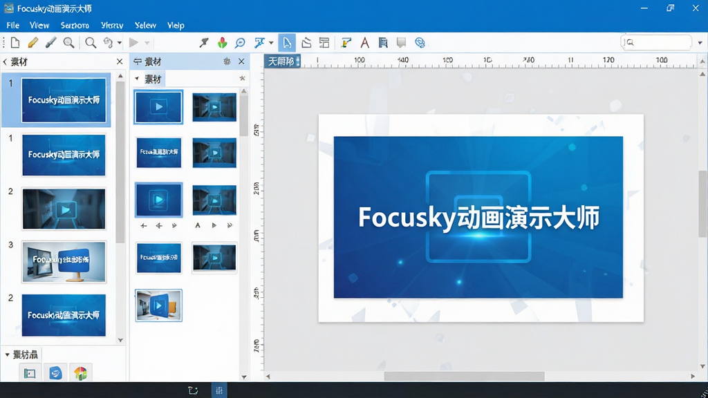 Focusky������ʾ��ʦ�������ͼ��չʾ����������Ĺ���̨���֣����Ϊ�õ�Ƭ����ͼ���ز���壬�Ҳ�Ϊ���޻����༭���������й�������˵��������������������ɫ��������Ϊ�������������С�Focusky������ʾ��ʦ�����ֱ�ʶ������ִ��Ƽ��У����廭�ʣ��ɾ��޶���Ԫ��