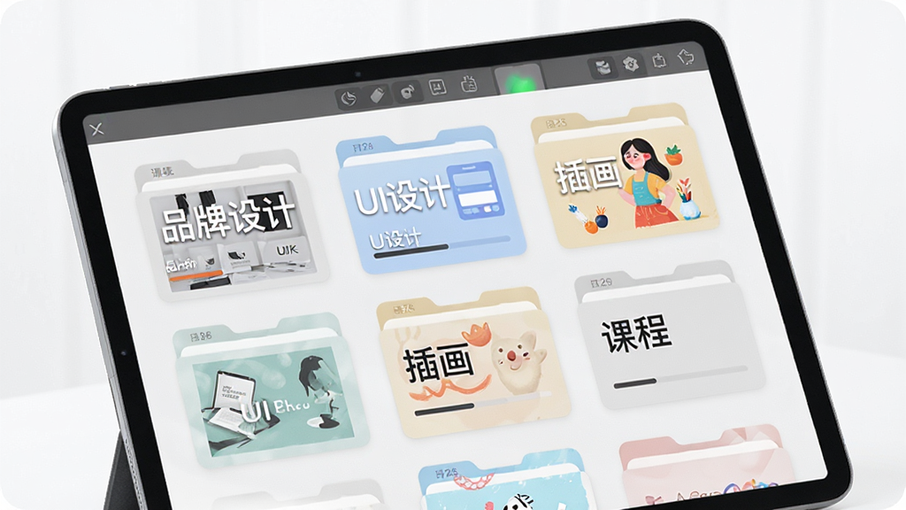 ����ѧ��ƿγ̷�����棬����Ϊƽ�����չʾ����γ��ļ��У���Ļ���С�Ʒ����ơ���UI��ơ����廭�������ֱ�ǩ������Ϊ�������У��Ű����룬�������������ϸ�ڰ����γ̷�������ͼ�������������ϸ�壬�ɾ��޶���Ԫ��