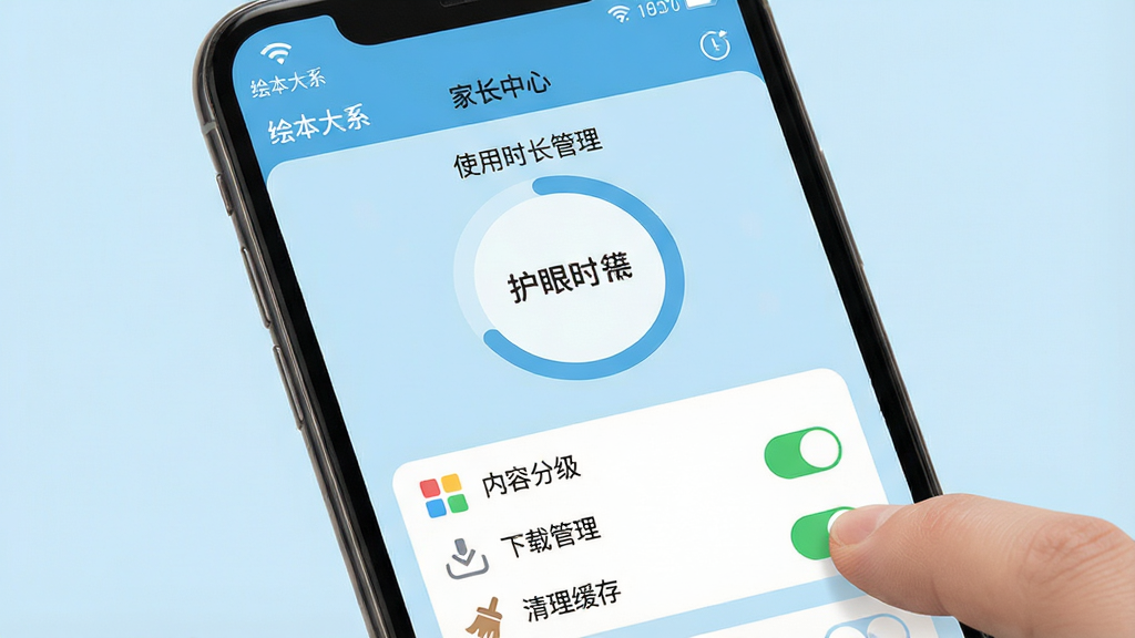 ���壺�����ֻ���Ļ��д����ʾ���汾��ϵ���ġ��ҳ����ġ����ý��档���֣���Ļ����չʾ��ʹ��ʱ����������Բ�ν��Ȼ����·������š����ݷּ����������ع����������������桱��ѡ��Ű棺������������ʹ�ô�ͼ��Ϳ��ذ�ť����ǰ������ģʽ�����ش��ڴ�״̬����񣺱�ƽ��UI��ƣ�ǳ��ɫ������ϸ�ڣ���Ļ����״̬����ʾWi-Fi�����ӣ��������㣬��һֻ�����ڵ�����������桱ѡ����ʣ����壬�ɾ����޶���Ԫ�ء�