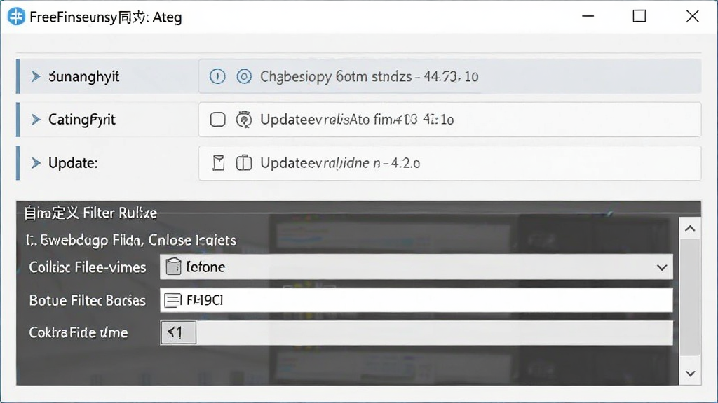 FreeFileSyncͬ������������壬չʾ˫��ͬ��������ͬ������������ģʽѡ��·����Զ�����˹������򣬽��沼�ֹ��������רҵ