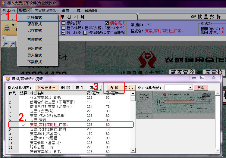 易人支票打印软件 票据模板截图 预览图