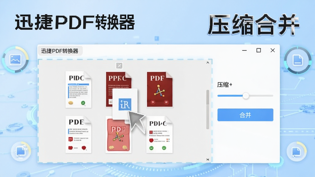 չʾѸ��PDFת������ѹ����ϲ����ܣ�����������ʾ���PDF�ļ���ק�����������Ҳ���ѹ��������ϲ���ť������Ϊǳ��ɫ�Ƽ��У����ֱ�ע��Ѹ��PDFת�������롰ѹ���ϲ�������������ɾ�ֱ�ۣ��޶���Ԫ��