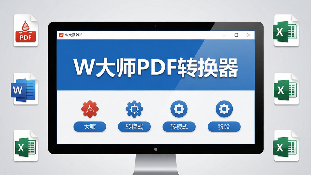 ���壺W��ʦPDFת��������������չʾ��������Ļ����ʾ��W��ʦPDFת����������������ת��ģʽͼ�ꡣ���֣����й�ͼ������ǳ��ɫ���䣬����������Ŀ���ܱ���PDF��Word��Excel���ļ�ͼ�껷�ơ��Ű棺�������������ܰ�ť�������򣬱�������ͻ��������ִ������񣬼�������ɫ��������Ϊ����ϸ�ڣ���Ļ������Ȼ��ͼ�꾫�£����������ɶ������ʣ�4K���壬�ɾ��޶���Ԫ�ء�