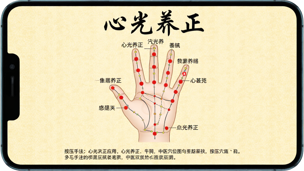 �Ĺ�����Ӧ���е���ҽѨλͼʾҳ�棬��Ļ��չʾһֻ���Ƶľ���ͼ���ؼ�Ѩλ�ú�ɫԲ���ǲ��������Ʊ�ǩ������Ϊ����ɫ��ֽ������ͼ�·��а�ѹ�ַ�����˵����������������ţ������鷨������⣬���岼�ִ������£����ʸɾ����޶���Ԫ��