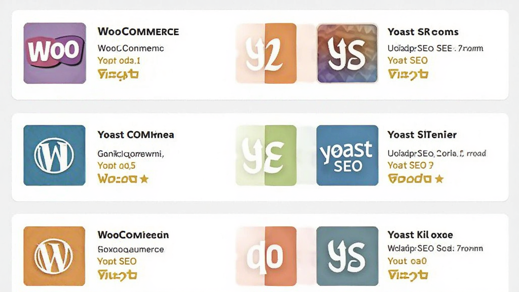 WordPress����̵���棬չʾ���Ų����WooCommerce��Yoast SEO��ͼ��ͼ�飬�������࣬�б���������ɫ��������ͼ���������޶���װ�Ρ�