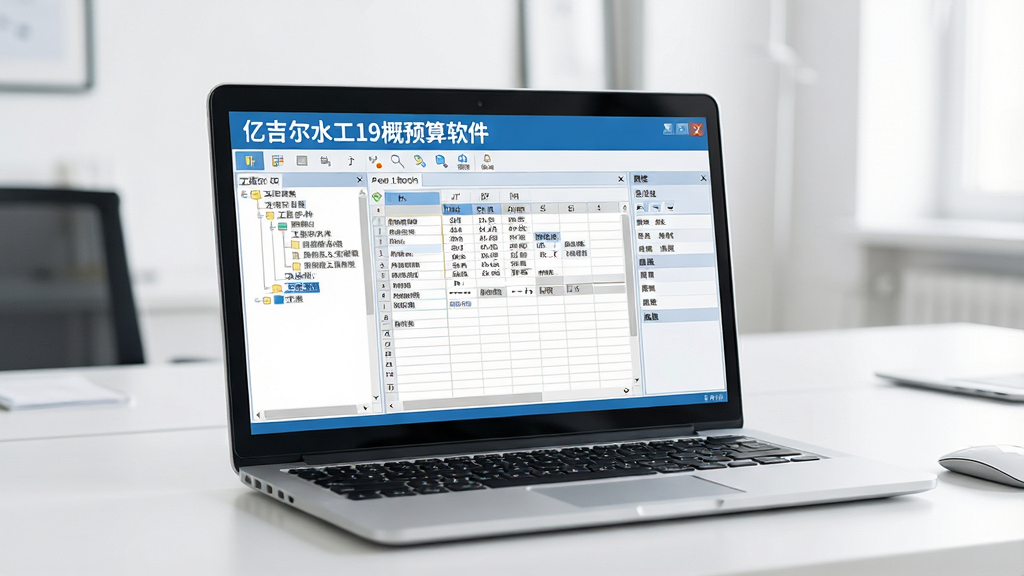 在明亮整洁的办公桌上,一台笔记本电脑屏幕显示