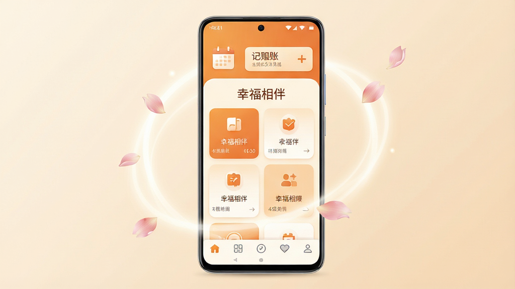 画面中央放置一部安卓手机,手机屏幕显示
