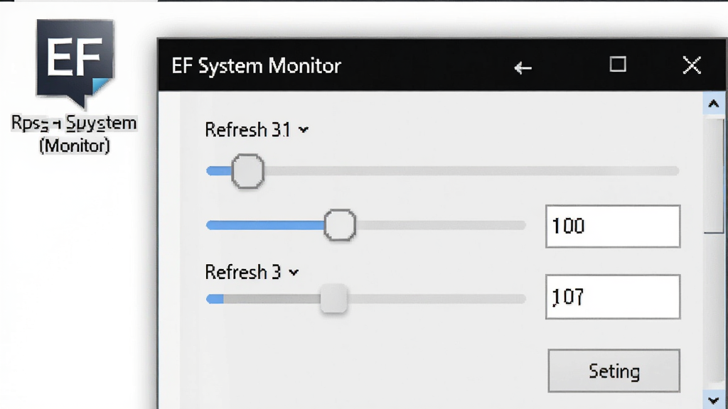 һ��չʾ����ϵͳ����������������ý����ͼƬ������ΪEF System Monitor����ͼ������ô����е�ˢ�¼��ѡ�����Ϊ�ֲ���д���Ű��࣬���Ϊʵ�ù��߷磬ϸ��������ͼ�����������ô����л������������򣬻��ʸ��壬����ɾ����޶���Ԫ�أ����ڱ�����