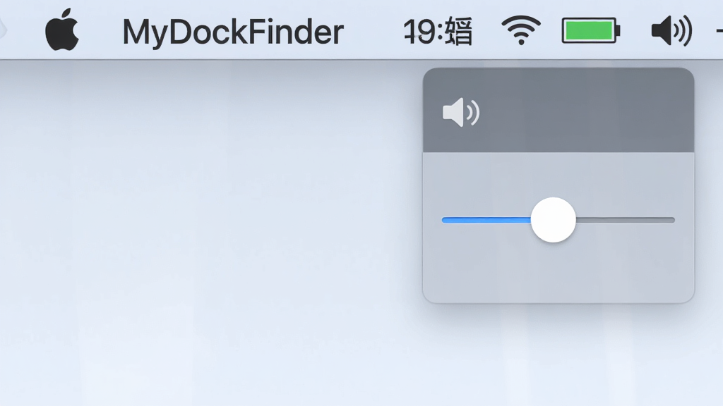 һ��MyDockFinder�����˵���չʾͼ�����涥����һ����͸���˵����������ʾƻ�����ͼ�꣬�Ҳ���ʾʱ�䡢WiFi����ء�������״̬ͼ�꣬�������ͼ�굯��������壬����Ϊǳɫ���棬�����Ű����࣬��������