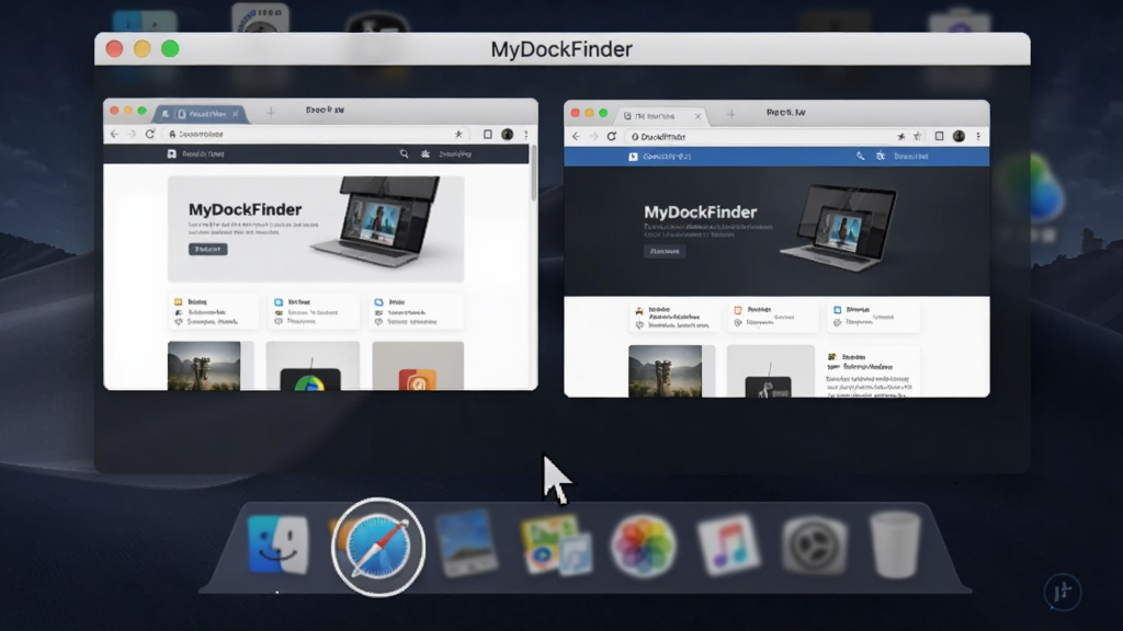 һ��MyDockFinder����Ԥ������ʾ��ͼ�������������ͣ�ڳ�����������ͼ���ϣ��Ϸ�����������������ͼԤ��������ͼ������ʾ��ҳ���ݣ�����Ϊ��ɫ���棬���岼�ֺ��������ʸ���