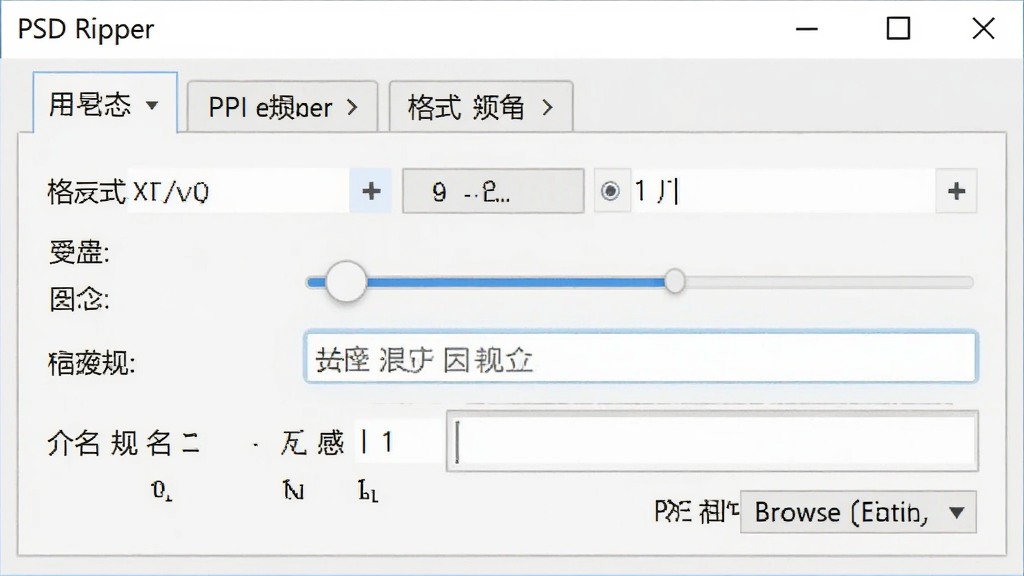 ����ΪPSD Ripper����������壬���ֲ���ѡ�������������ϣ��Ű�Ϊ��ֱ���У����Ϊ��ˬ���������磬ϸ�ڰ�����ʽѡ��ť���ֱ��ʻ��顢��������������·�������ť�������������ɾ����޶���Ԫ��
