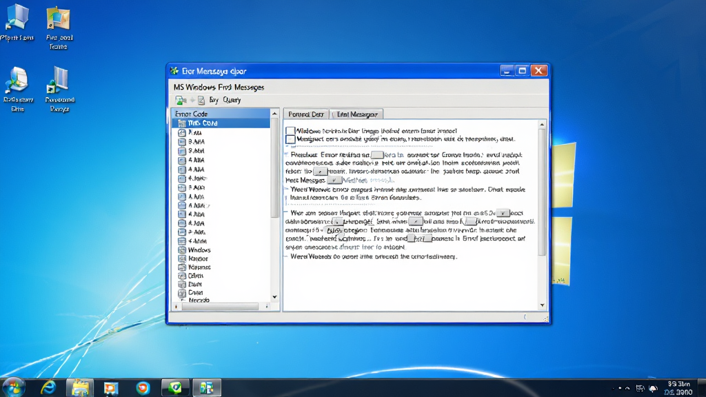 ����������ȫòչʾ������������MS Windows Error Messages�Ĳ�ѯ���ڣ�����б�չʾ���������࣬�Ҳ���ʾ��ϸ��������ı�������Ϊ����Windows���滷�������дʵ���������ʸɾ����޶���Ԫ��
