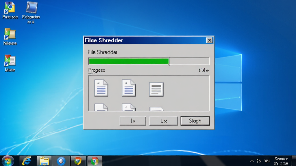 File Shredder ������ Windows ���������У�����Ϊ������ȴ��ڣ��������������룬�Ű�Ϊ�Ի�����ʽ�����Ϊ���� Windows ���棬ϸ�ڰ������������ļ�ͼ�꣬�����������ɾ����޶���Ԫ��