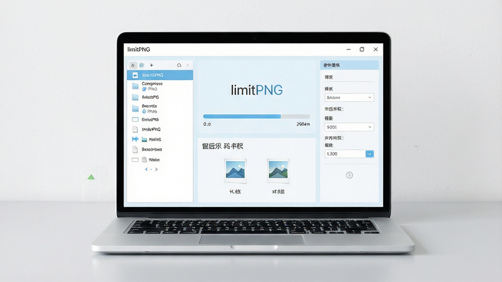 一张干净的软件界面展示图,主体是一台笔记本电脑屏幕,屏幕中显示一款名为