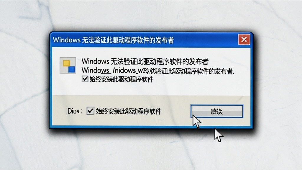 һ��չʾ���ƴ�����������װ����������ǩ������ĵ�����Ļ��ͼ������������Windows��������������ǩ�����洰�ڣ����ڱ���Ϊ��Windows �޷���֤���������������ķ����ߡ����·��С�ʼ�հ�װ������������������ѡ�ť�����ָ������ͣ�ڰ�ť�ϣ�����Ϊ��Ļ��д�����Ϊдʵ��ͼ��ϸ���ϴ��ڱ�Ե����Ӱ�������������ɾ����޶���Ԫ��