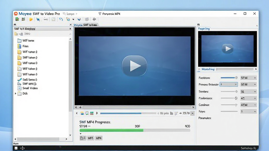 ����������ȫ��չʾ�������� Moyea SWF to Video Pro �������ڣ����Ϊ�ļ��б������Ҳ�Ϊ��ƵԤ�������������壬���������ִ�������Ϊ����ɫ���䣬��Ļ����ʾ SWF ת MP4 ��ת����������������רҵ��࣬ϸ�����������ʸ��壬�ɾ����޶���Ԫ��