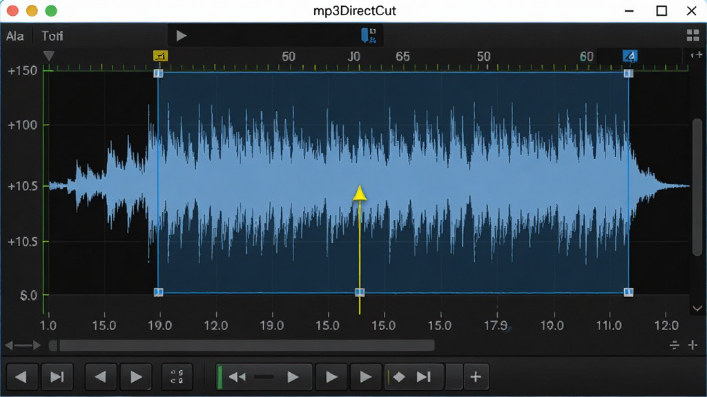 mp3DirectCut���α༭������д������Ϊ��Ƶ����ͼ��ʱ���ᣬ����Ϊ�Ϸ������·����������Ű���ú�����չ�ṹ�����Ϊרҵ��Ƶ���߷磬ϸ�ڰ�����ɫѡ����������ɫ����ָ�롢�̶ȱ�ߣ����ʸ���ɾ��޶���Ԫ�أ������Ϸ���ʾ����