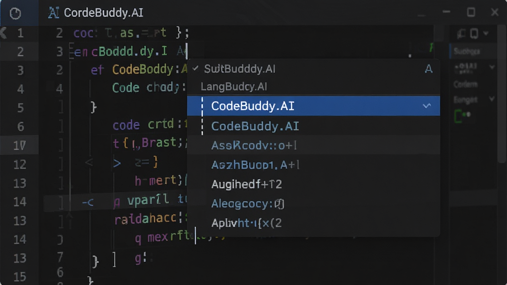 CodeBuddy.AI���ܴ��벹ȫ������д������Ϊ����༭�����棬���־���չʾ��ȫ�����б����Ű�ͻ�����������뽨������Ϊ��ɫ����Ƽ��磬ϸ�ڰ������λ�á���ȫ���������Ա�ʶ����������������ɾ����޶���Ԫ��