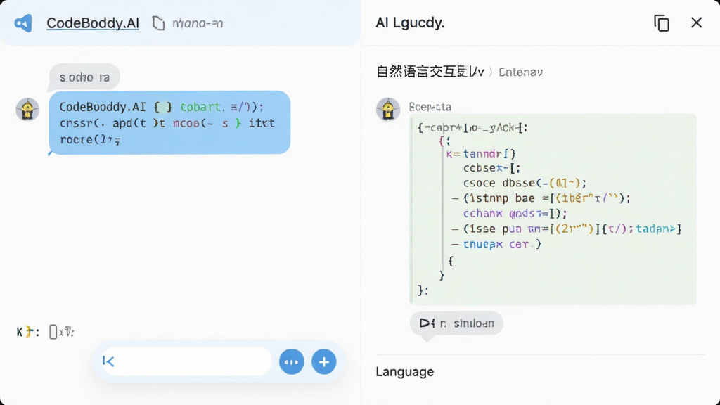 CodeBuddy.AI��Ȼ���Խ������棬����Ϊ����ʽ�������������ɽ�����������ҶԻ���ʽ���Ű�����չʾ�û�������AI�ظ�����飬���Ϊ����ǳɫϵ��ϸ�ڰ������Ͱ�ť�����븴��ͼ�ꡢ�����л���ǩ�����ʸ��壬����ɾ����޶���Ԫ��
