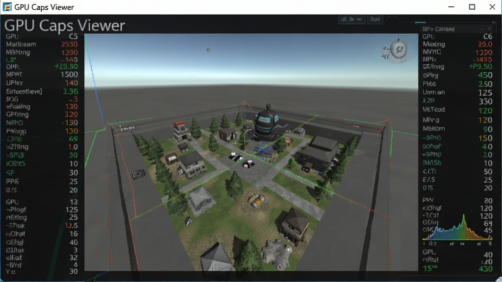 һ��չʾ GPU Caps Viewer ѹ���������н����ͼƬ������������ 3D ��Ⱦ���Գ����������Ե��ʾʵʱ֡���� GPU �¶���ֵ��������Ϊ�Ƽ�����ɫ���⣬�����а��� 