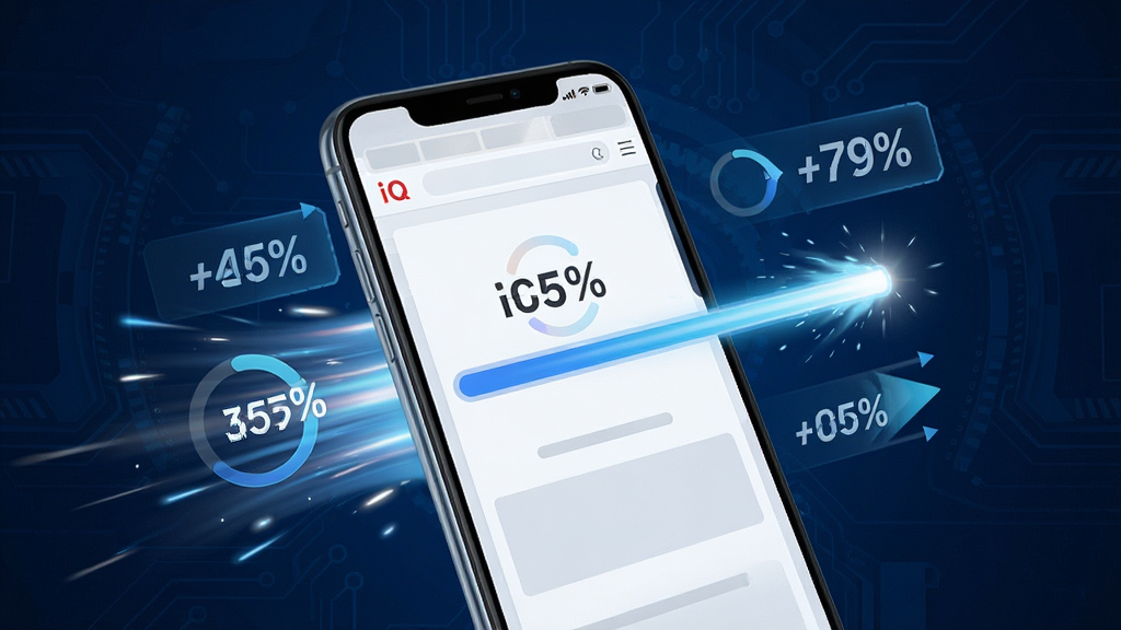 һ��չʾ iQ ����� ���ټ��������ĸ���ͼ������������һ���ֻ�����Ļ����ҳ���ؽ���������ǰ������Χ���ٶ������͹�Ч������Ϊ����ɫ�Ƽ����ϸ�ڰ������ذٷֱ����ֺ��������������������ɾ����޶���Ԫ��