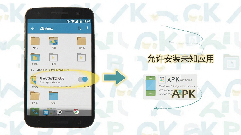 һ��չʾ��׿�ֻ���װAPK�ļ����������ʾ��ͼ���������ֻ���Ļ��ʾ�ļ��������棬������ע