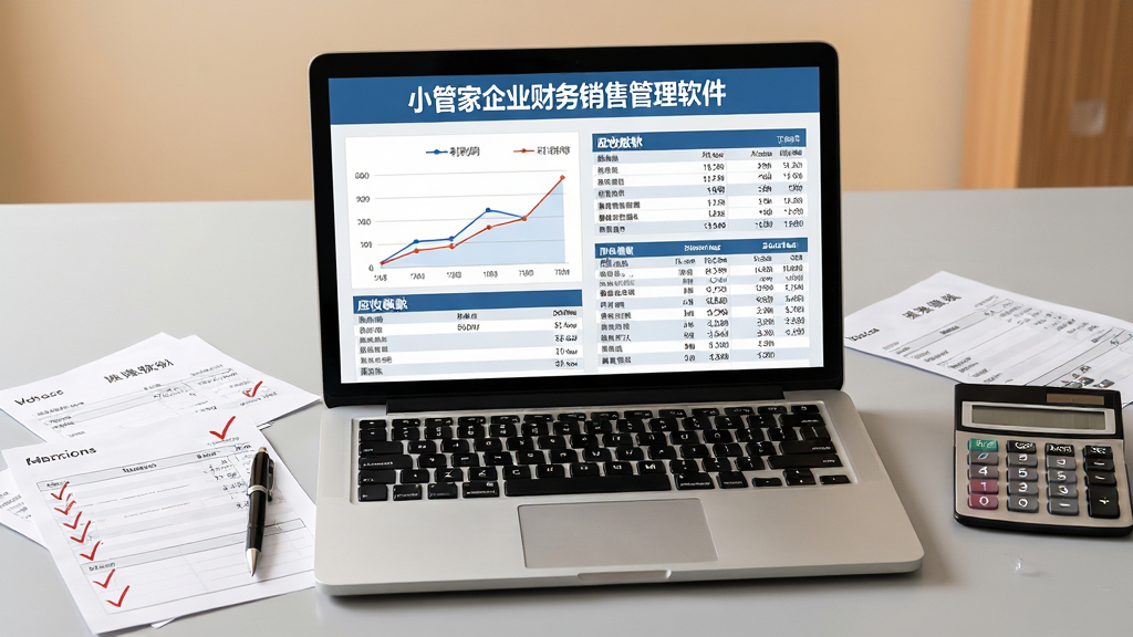画面中央是一台打开的笔记本电脑,屏幕上显示