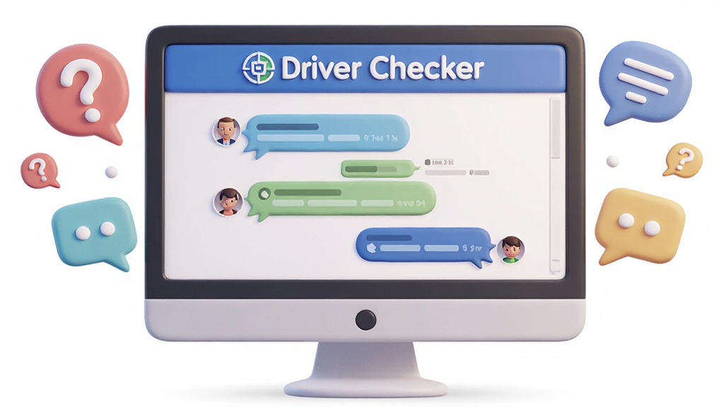 һ��չʾDriver Checker�û��ʴ𳡾���AI����ͼƬ������������һ��������Ļ��ʾ�ʴ�Ի����棬��Ļ�Ϸ���