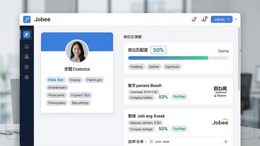 一张展示智能岗位匹配功能的界面示意图,画面主体是名为