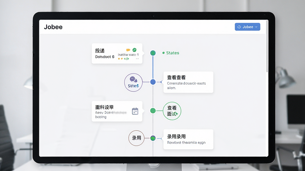 一张展示求职进度跟踪功能的界面图,画面主体是名为