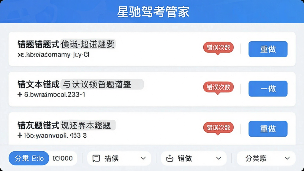 错题本界面截图,顶部有