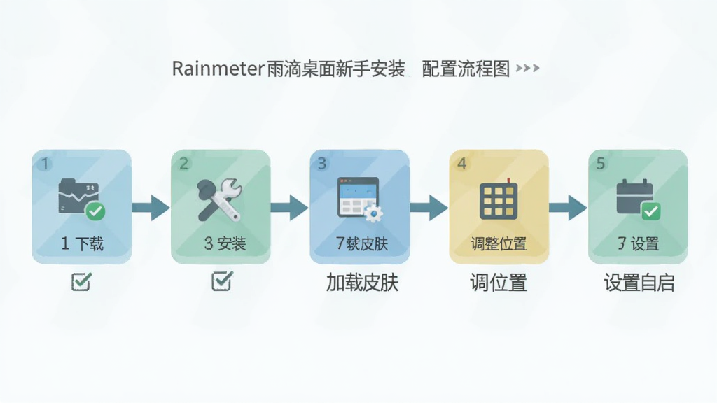 һ��Rainmeter����������ְ�װ��������ͼ������Ϊ������ʱ���ᣬ��Ϊ���ء���װ������Ƥ��������λ�á�������������ڵ㣬����Ϊ�������������У����Ϊ����ǳɫ��ƽ����ϸ���й�ѡͼ�ꡢ��ͷ���ӡ������ţ����ʸ��塢�ɾ����޶���Ԫ��