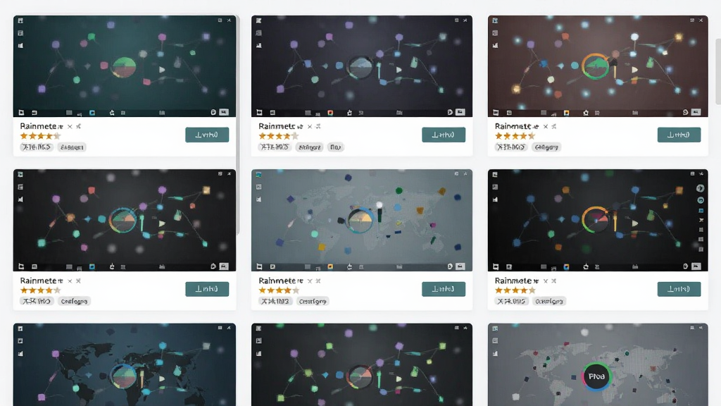һ��Rainmeter�������Ƥ����Դ��������ͼ������Ϊ��ҳʽƤ������ͼ�ٲ�����ÿ������ͼչʾ��ͬ����������壬����Ϊ�����������У����Ϊ�ִ���ƽ����ƣ�ϸ�������ذ�ť���������ǡ������ǩ�����ʸ��塢�ɾ����޶���Ԫ��